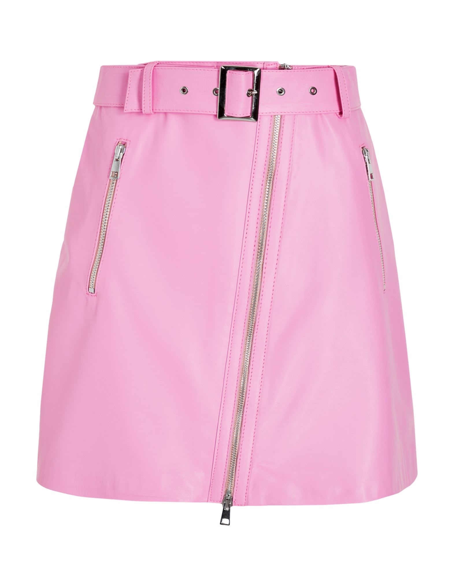 LEATHER BIKER MINI SKIRT | Pink Women's Mini Skirt | YOOX