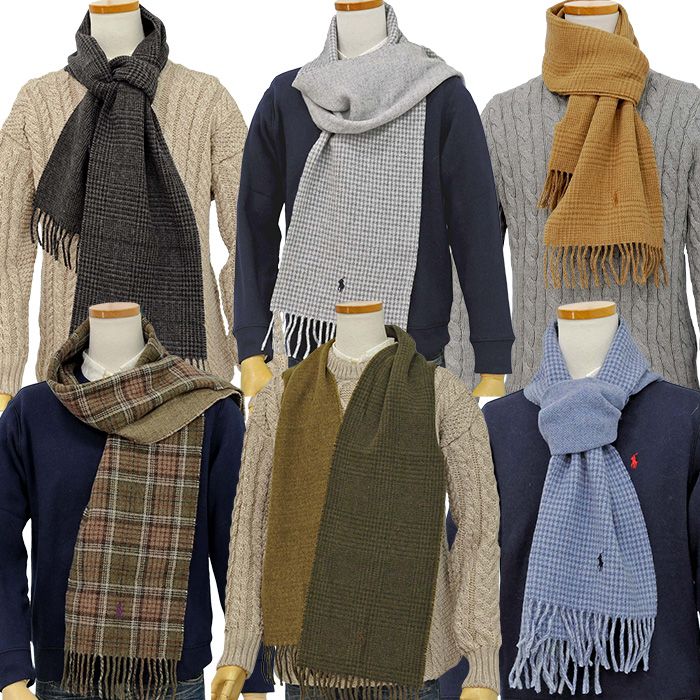 ポロ ラルフローレンチェック柄マフラー キャップ、マフラ- ポロ、T