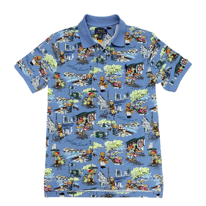 POLO ラルフローレンポロベア 総柄半袖ポロシャツ送料無料 半袖 ポロ