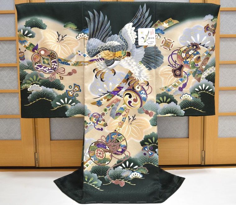 お宮参り 赤ちゃん着物 男の子 産着 初着 鷹 兜 om-m-423 商品詳細｜お