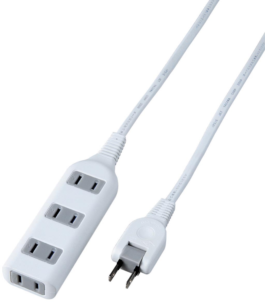 耐トラ付タップ4個口3m白｜YAZAWA CORPORATION