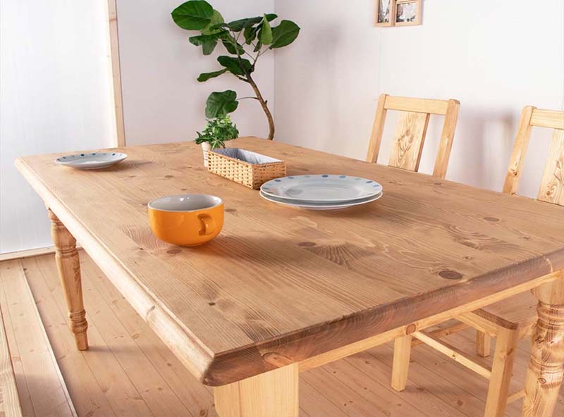 スペイン製 パイン材 カントリー家具 テーブル 天板タイル装飾