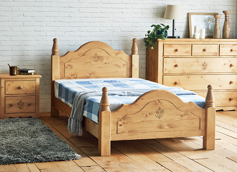 ベッド ダブルベッド パイン無垢 スノコ カントリー家具 【デンバー