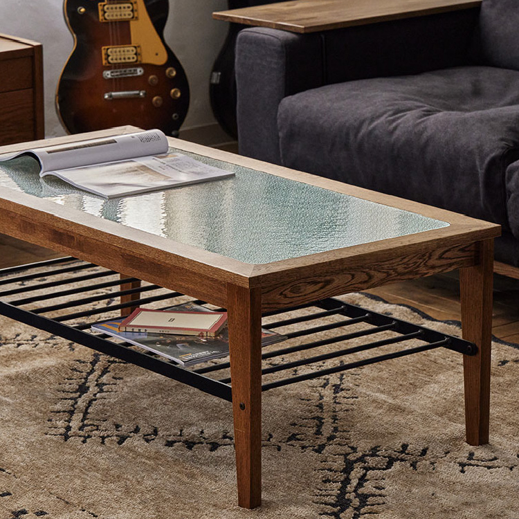 リビングテーブル 1080X550 ローテーブル ガラス天板【 EASY LIFE