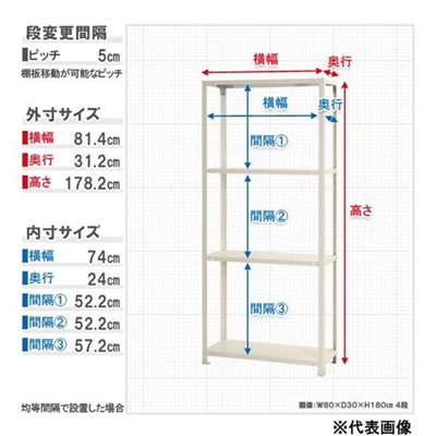 キタジマ スチールラック スマートラック 亜鉛メッキ 4段【北海道