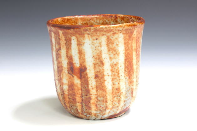 ♥魯山人写し 織部 秋草文 双耳 花器 桐箱付き 花瓶 骨董品 魯山人写し