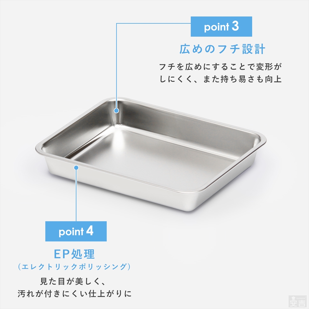 ステンレスバット 網セット 深型 (10枚取サイズ) - 厨房機器専門店 安吉