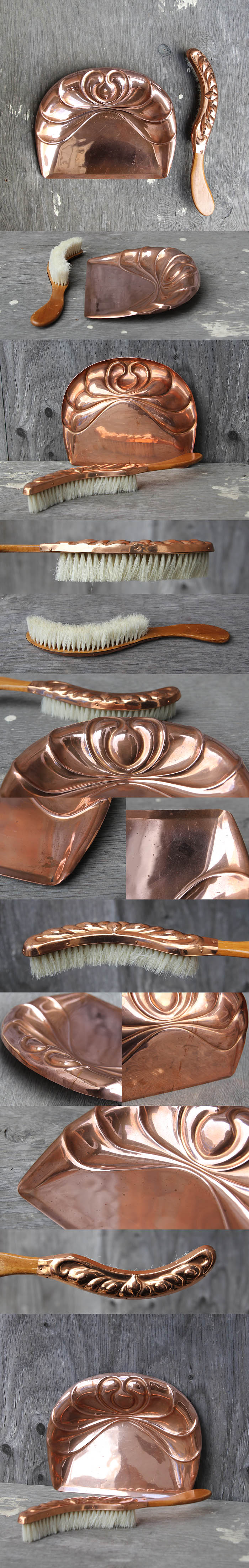 イギリス アンティーク 卓上ダストパン＆ブラシ 銅製 コパー ちりとり