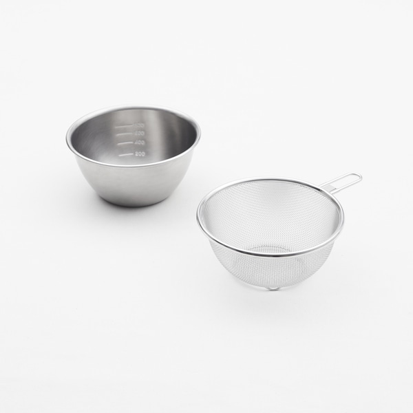 WEB限定セット】ステンレスボウルとステンレスザルセット 16cm｜調理