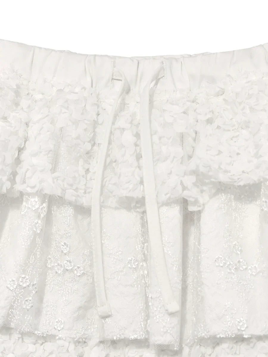Girlfriend Lace Ruffle Mini Skirt