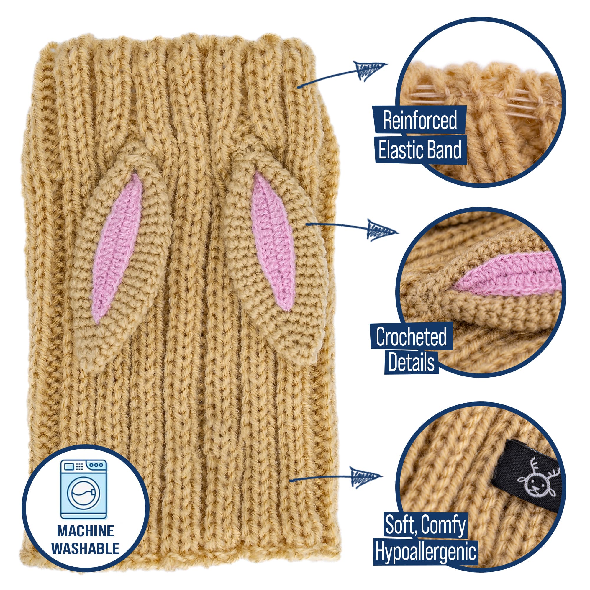 Jack Rabbit Zoo Snood - The Viral Cute Crochet Dog Snood Costume