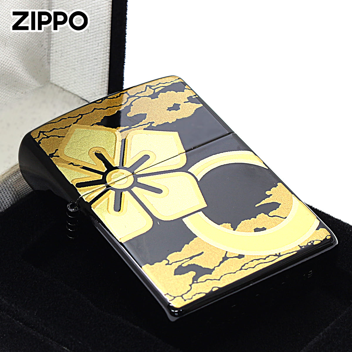 Zippo ジッポー 本金蒔絵 明智光秀 伝統工芸 和柄 ゴールドタンク 2LA