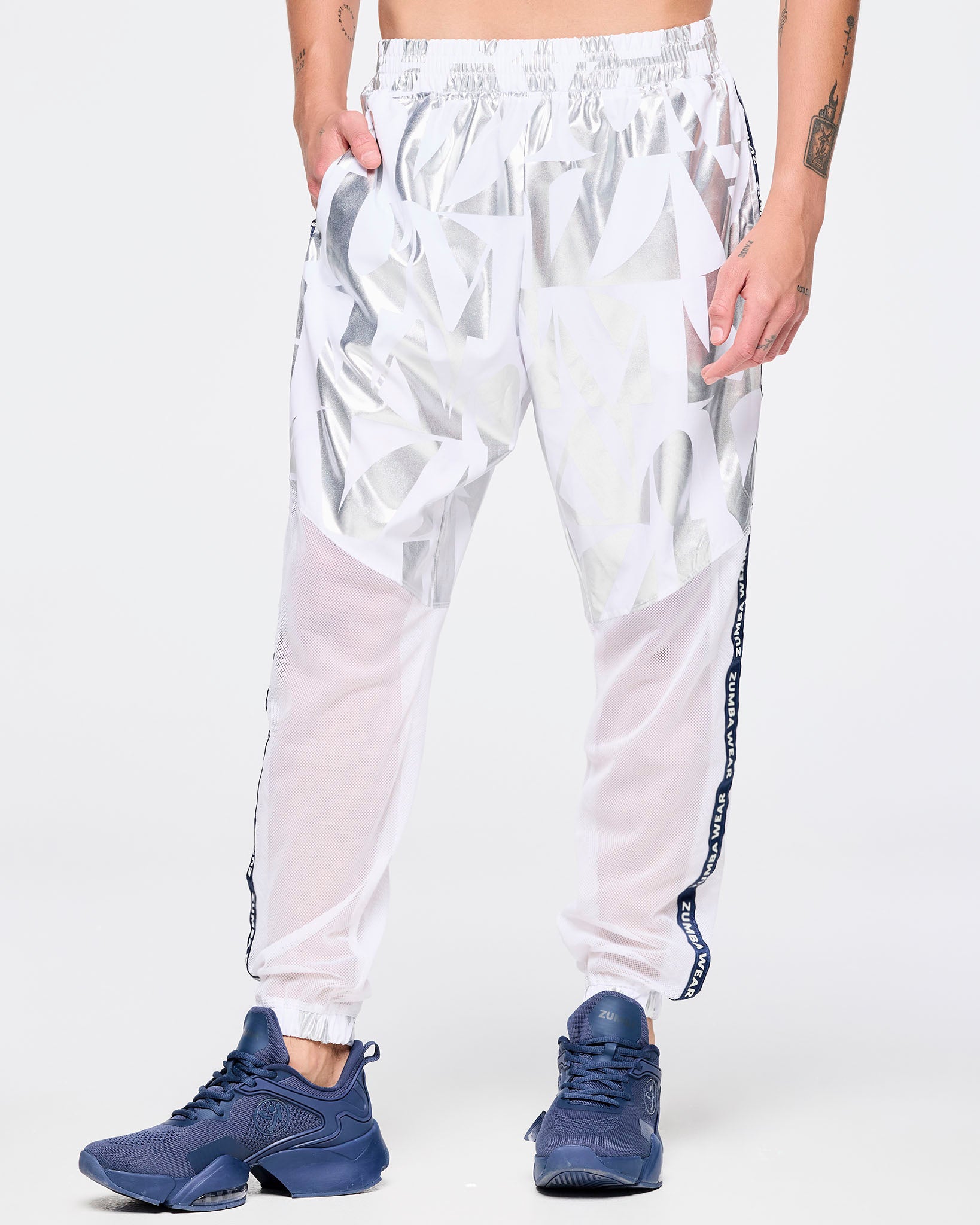 Zumba Out Loud High Waisted Woven Track Pants With Mesh – Zumba