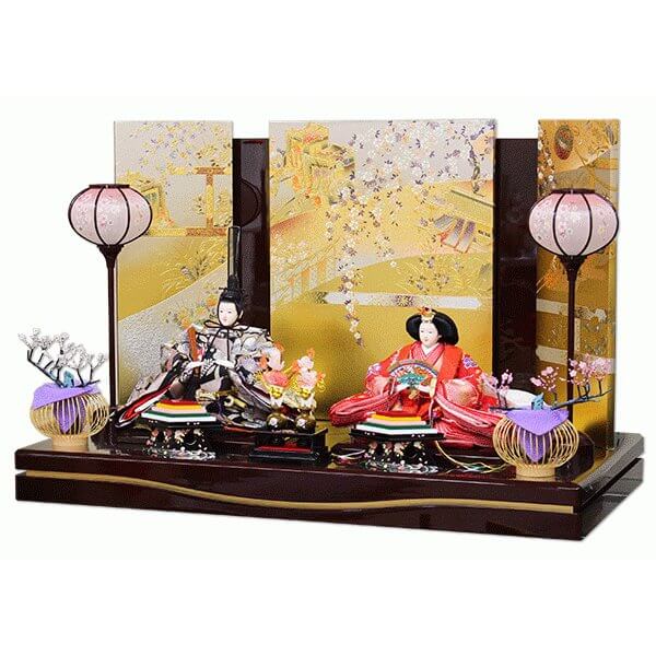 モダンでおしゃれな長月工房の京九番金彩蒔絵親王飾り/人形の松川