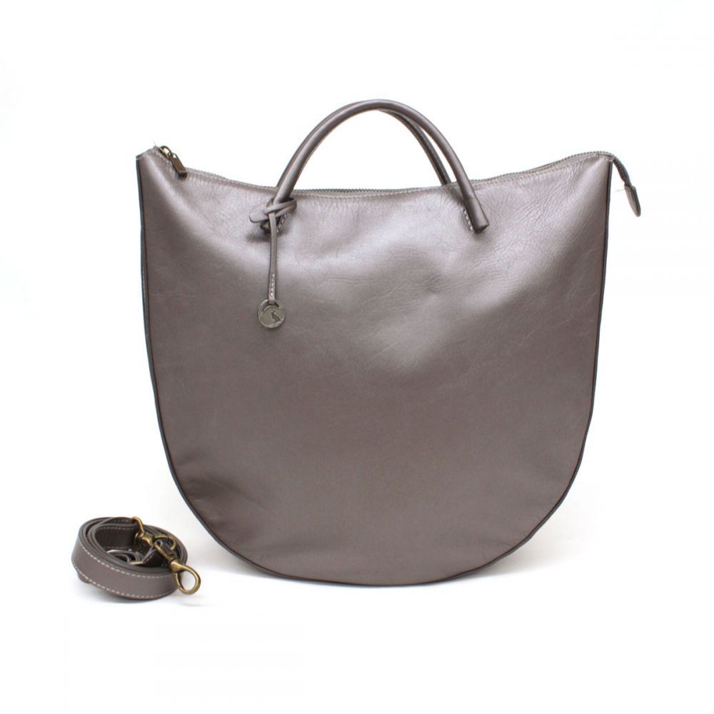 マザーハウス/2WAYバッグ/ツキアカリL/レザー/シルバーグレー/小キズの