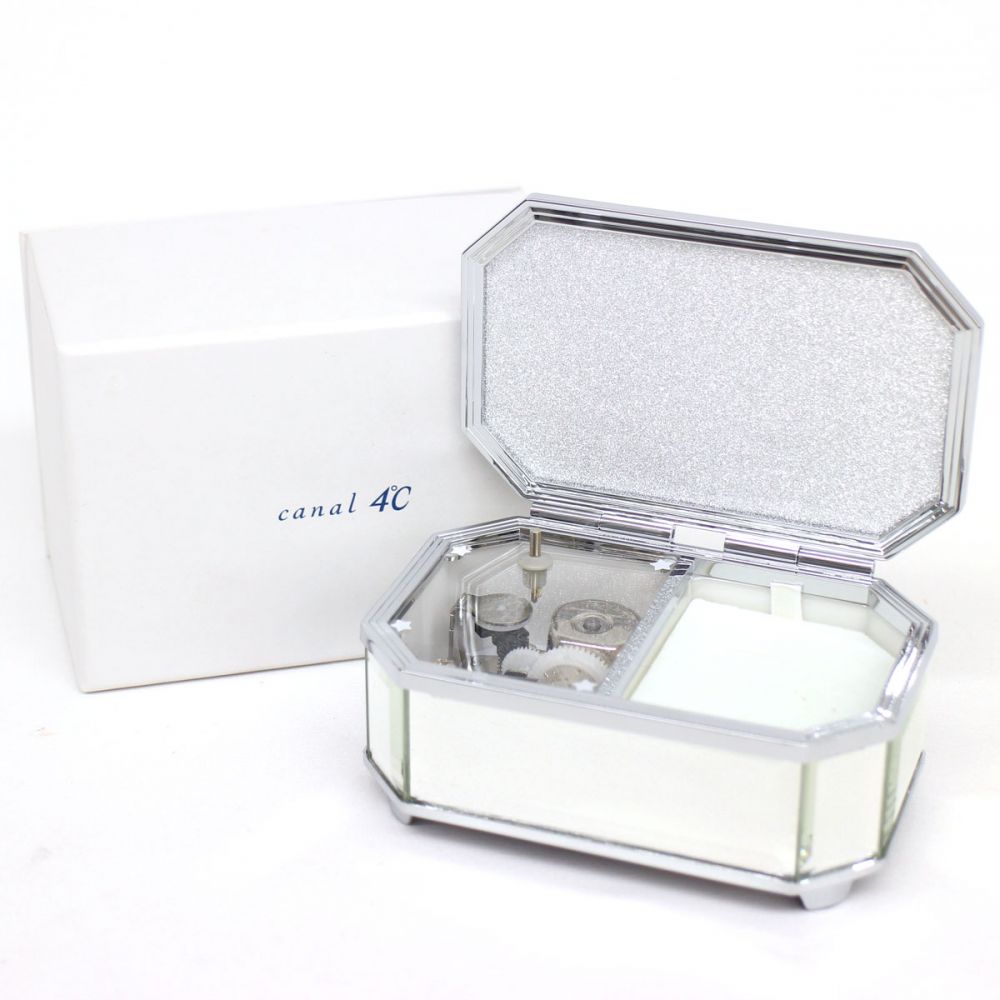 カナル4℃/オルゴールジュエリーケース/星に願いを/シルバーカラーの