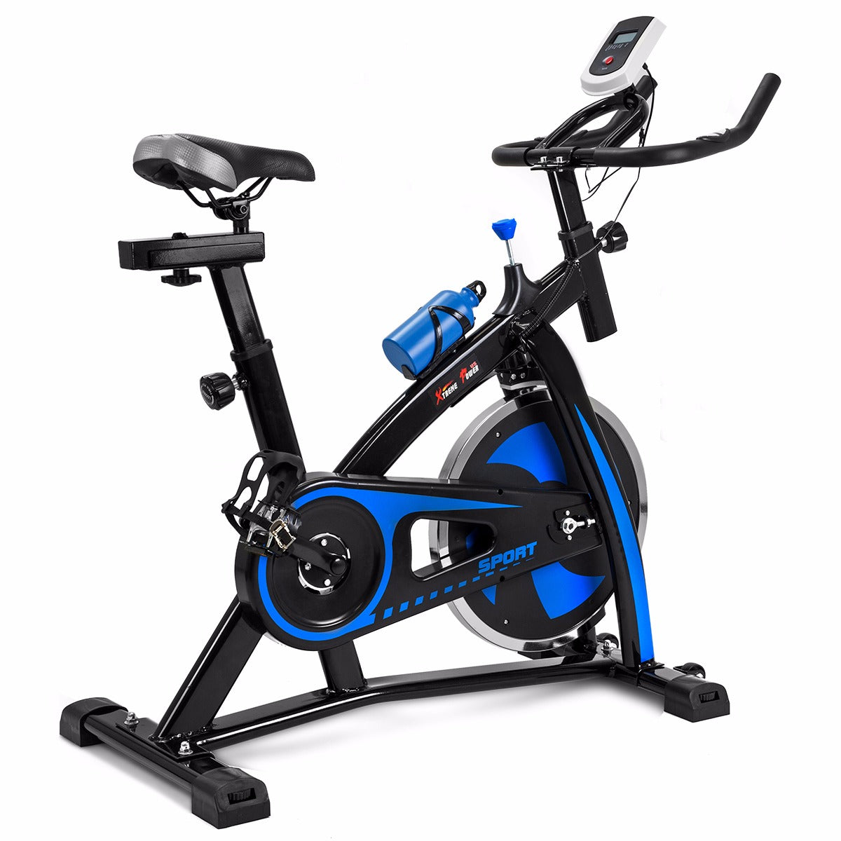 XtremepowerUS Cycling Bicycle LED Stationary Exercise Bike 22lbs Flywh