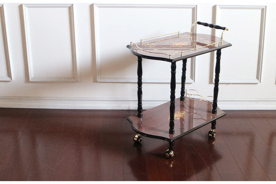 サニーちゃん専用 アンティーク キッチンワゴン イタリア 象嵌木製 訳