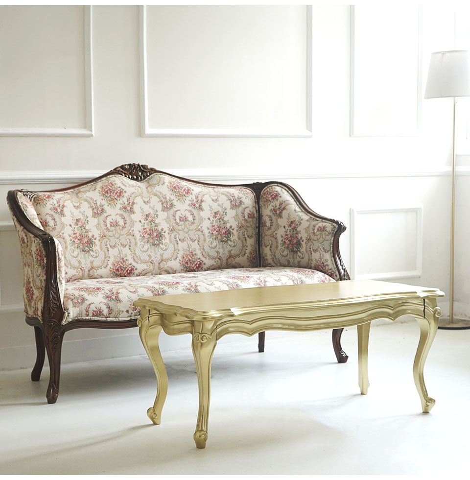 センターテーブル 幅105cm ゴールド Famille ファミーユ｜オーダー家具