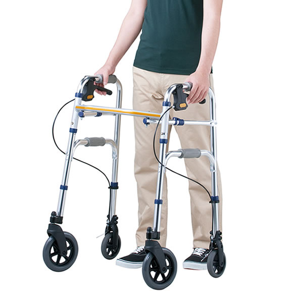 室内・屋外兼用】セーフティーアーム Vタイプウォーカー 4輪キャスター