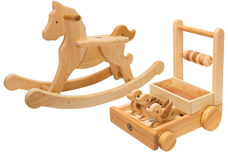 ハイヨーもくば＋ピヨピヨておしぐるまセット 出産祝いに木のおもちゃ