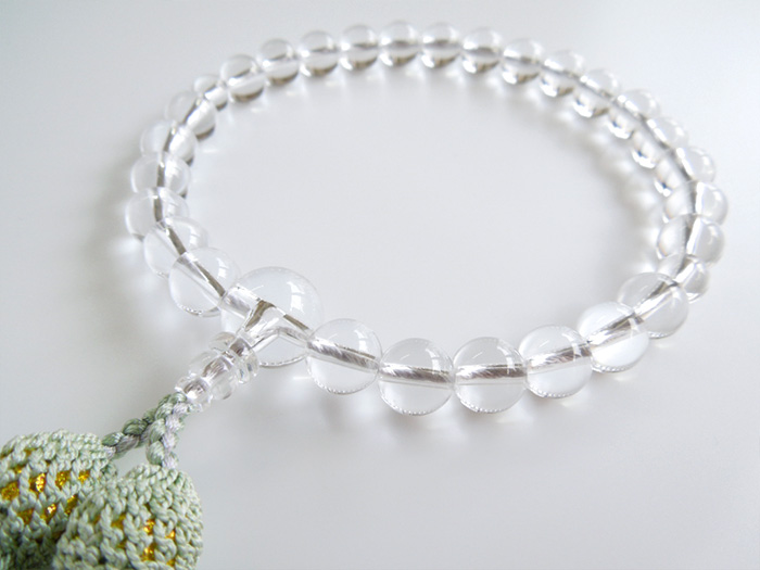 水晶大丸片手数珠青磁二五房共仕立 お数珠の安田念珠店へ｜総本山