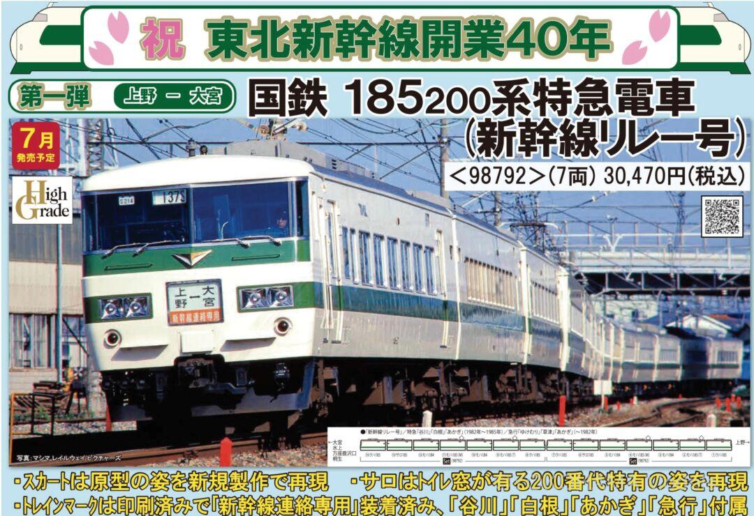 TOMIX 185-200系特急電車（新幹線リレー号）セット（7両） 品番