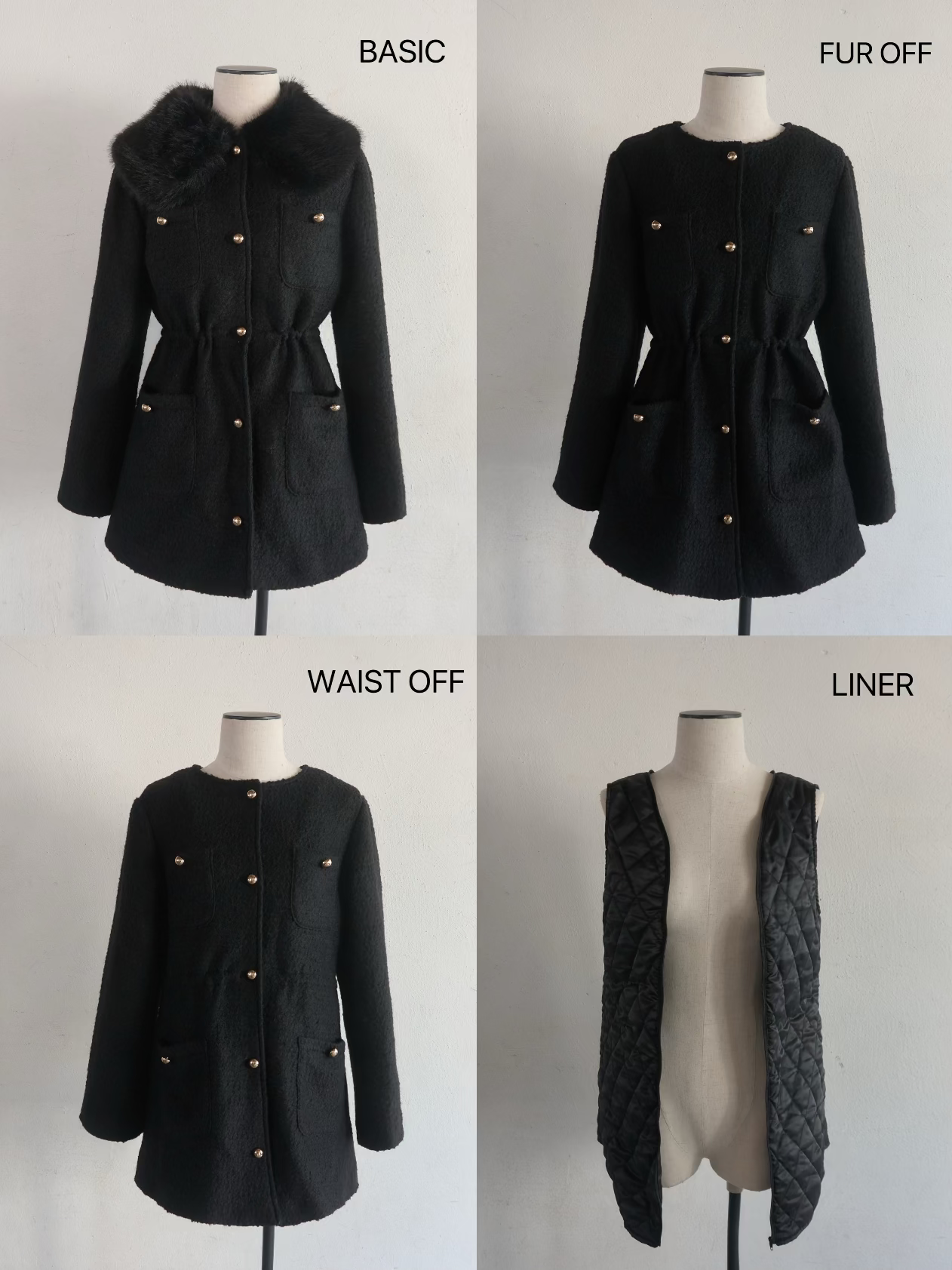 Fur collar classical coat – YILON