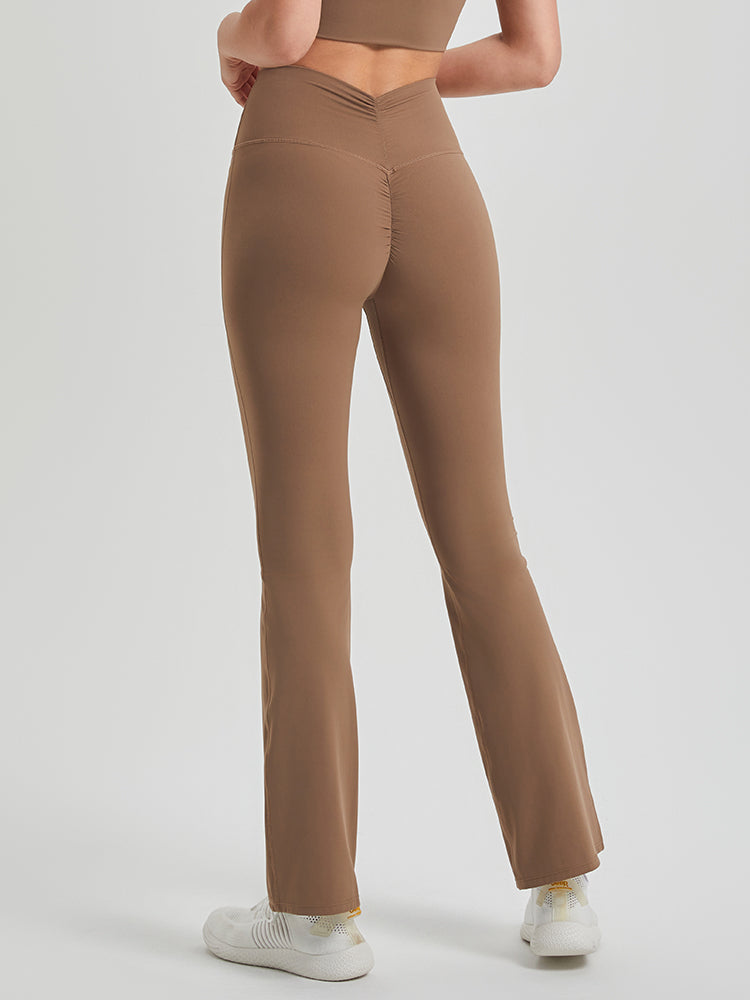 バックシャーリング入り フレア レギンス