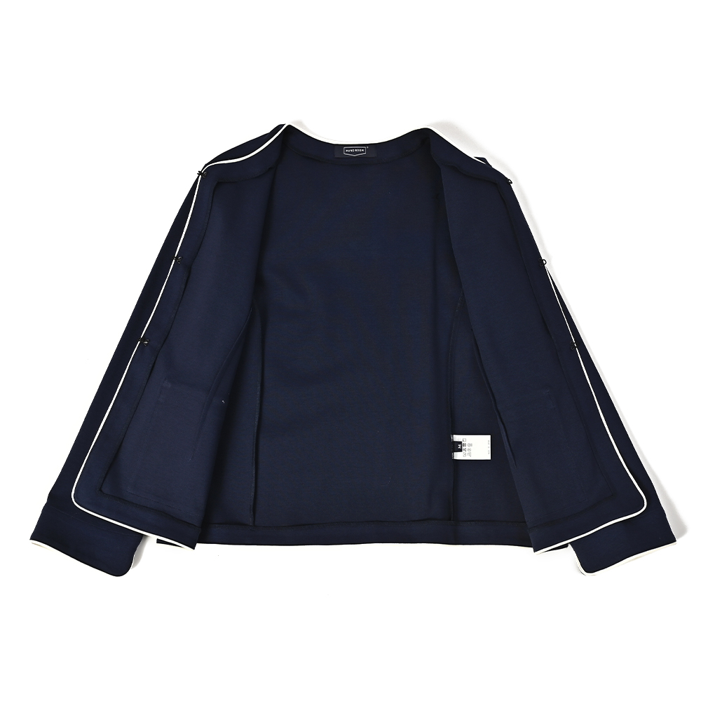 ノーカラージャケット ネイビー Traditional Standard | よろずを継ぐ