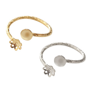 No.3046 フォークリング片側銅板片側菊座 | アクセサリー