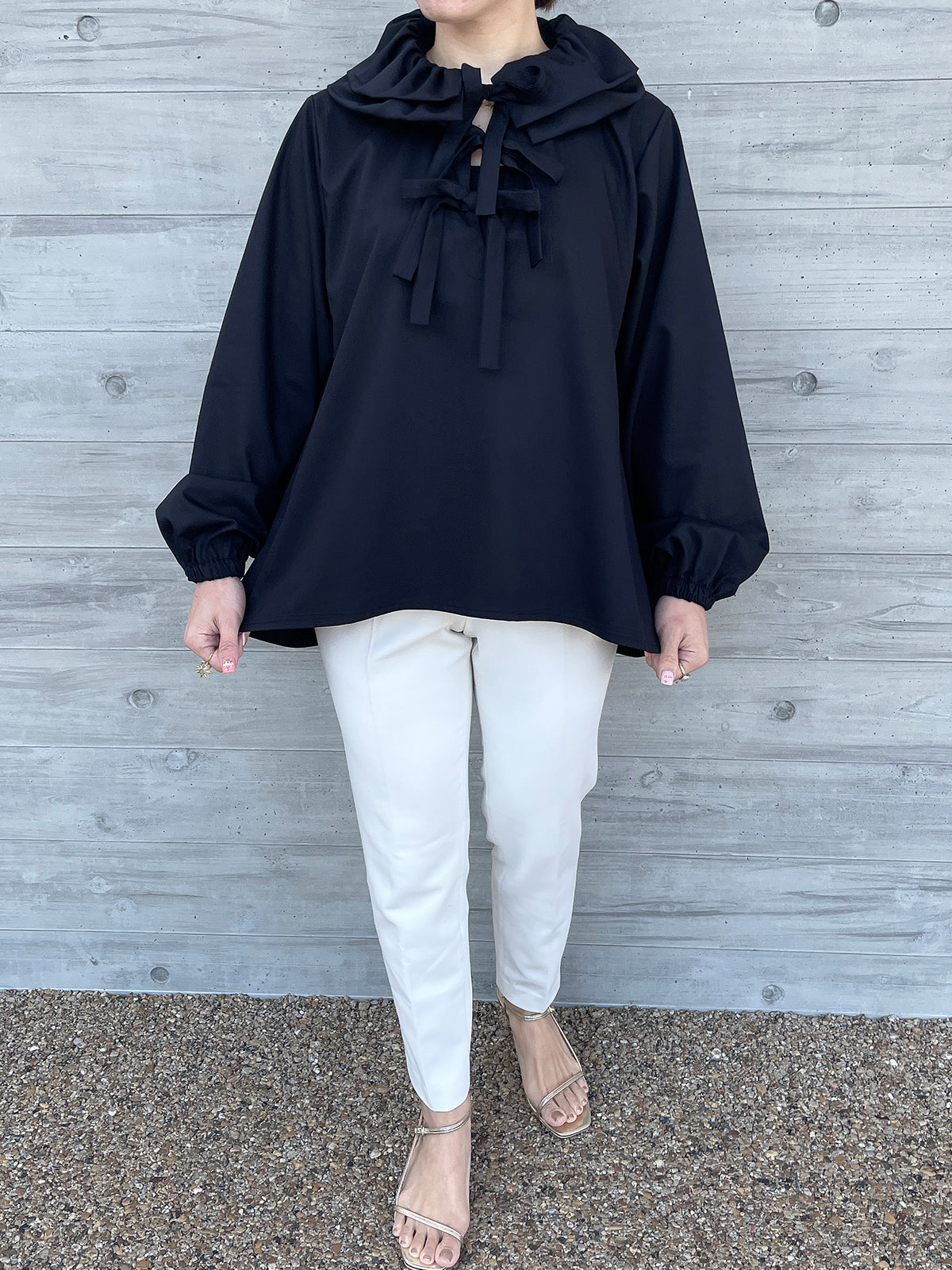 Ellie ribbon tops / エリーリボントップス ブラック – youa. by NT.