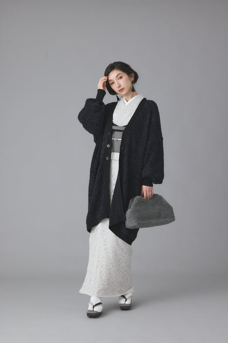 YOUTOWA（ユウトワ）】ウルグアイウールボア・ハンドルクラッチバッグ