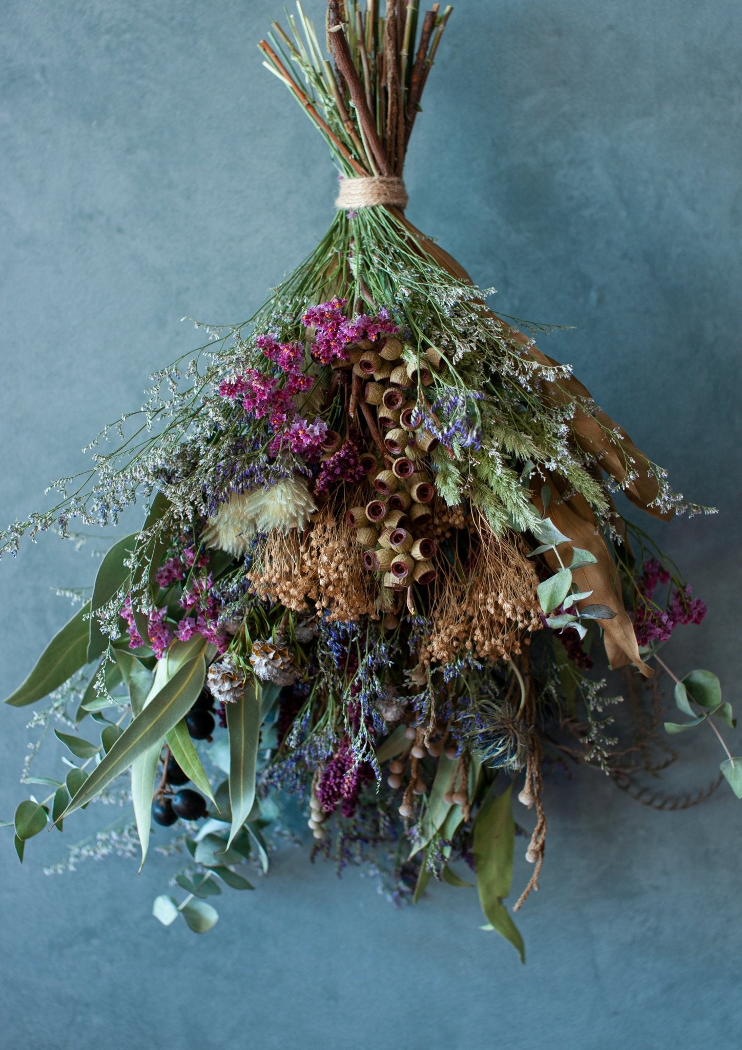 ドライフラワーギフト】ドライフラワースワッグ「ブルーピンク