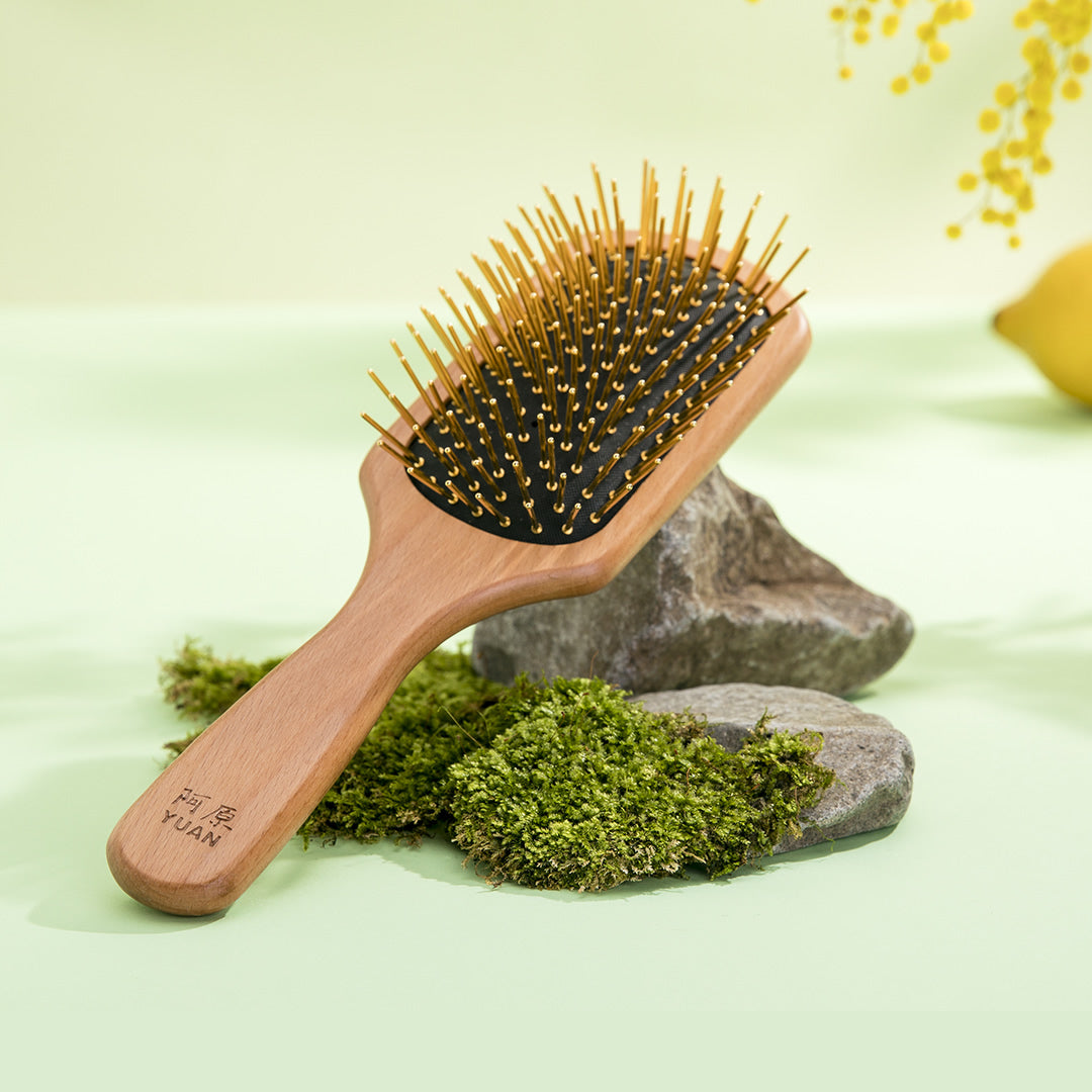 金好梳ヘアブラシ｜24Kゴールドピンで美髪ケア（くし クシ 櫛 パドル