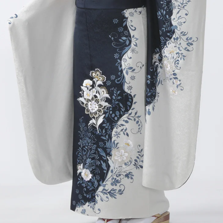 f0425052r2】【青・紺系】振袖 レンタル フルセット Lサイズ 成人式