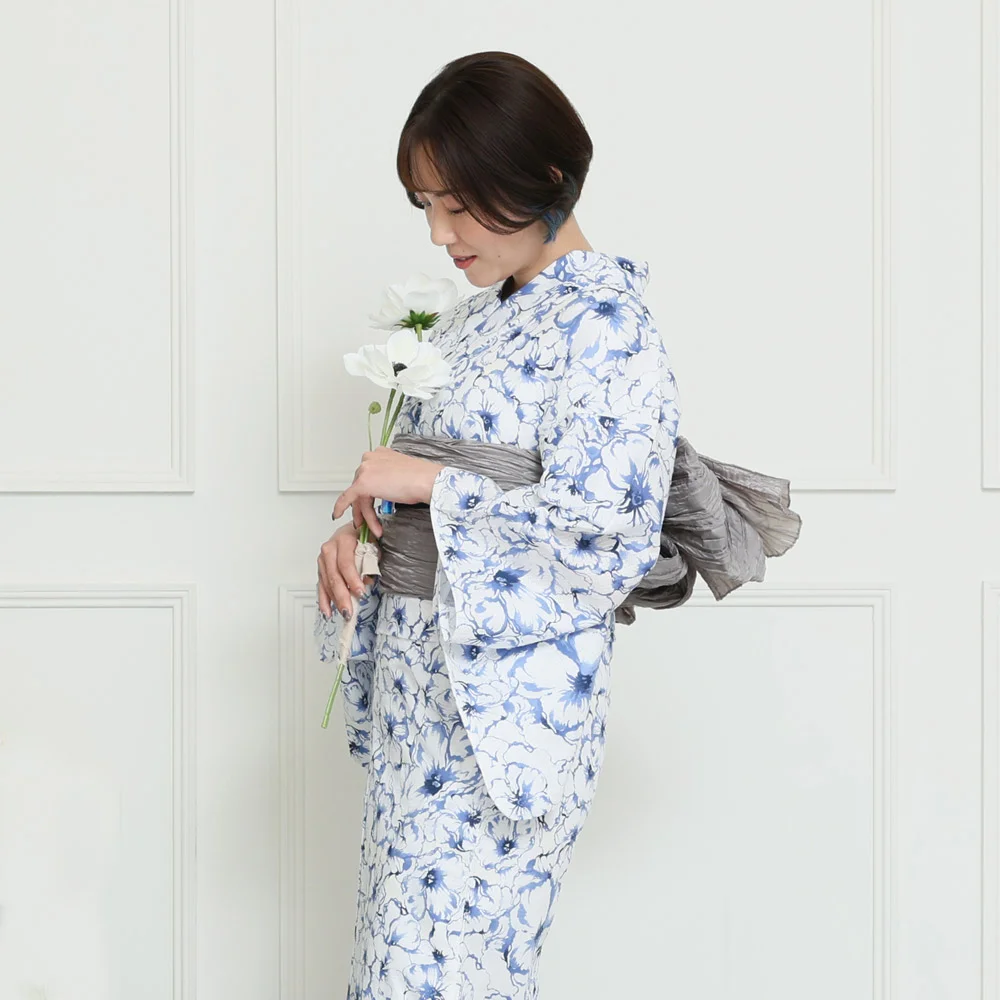 y2412004】浴衣 レディース 兵児帯 2点セット 人気の花柄 おすすめ 綿