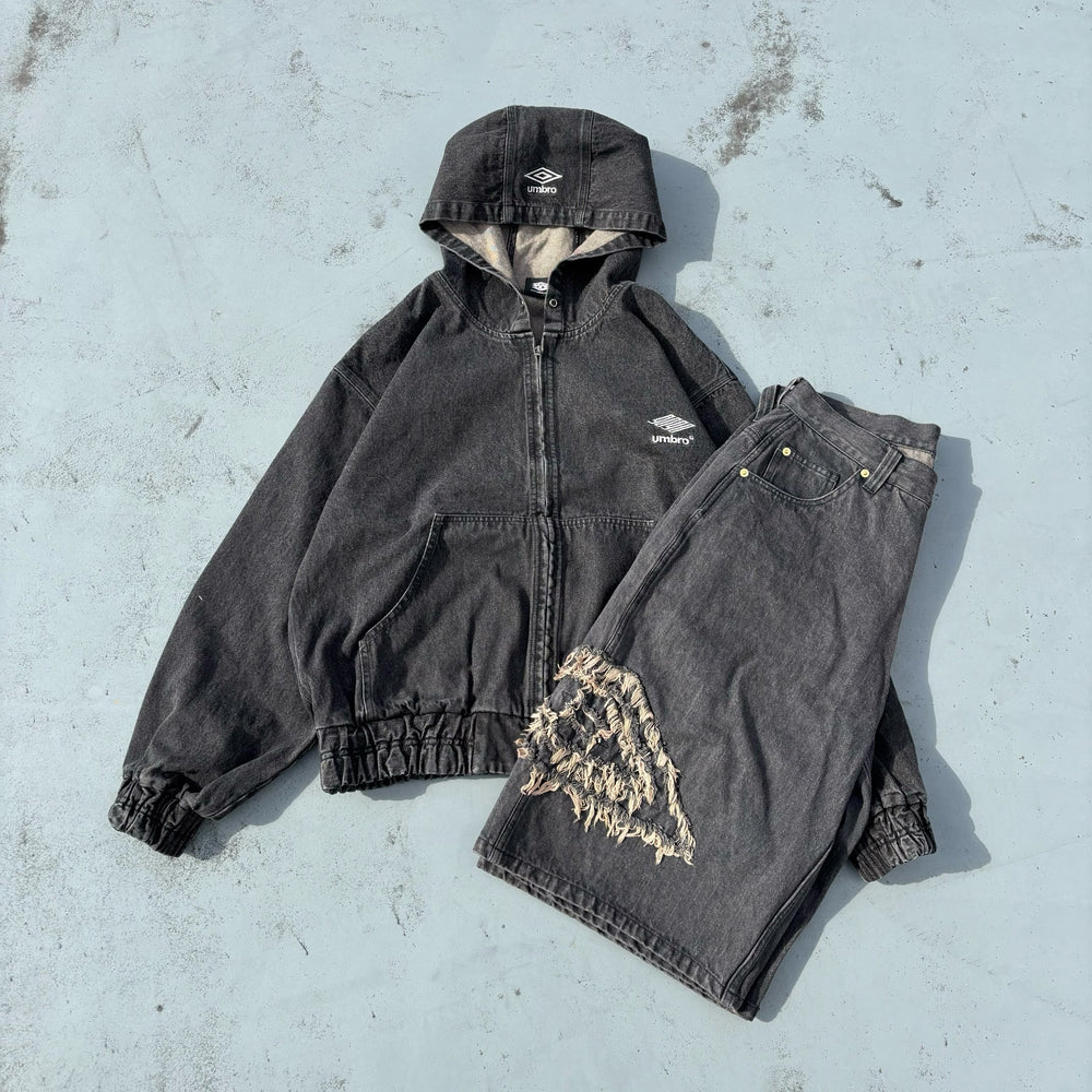9090 × umbro Denim Zip Hoodie – YZ