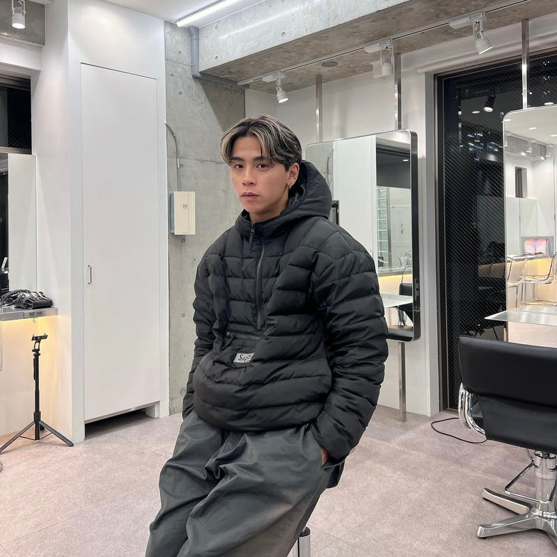 Micro Fake down Half Zip Hooded Pullover – YZ