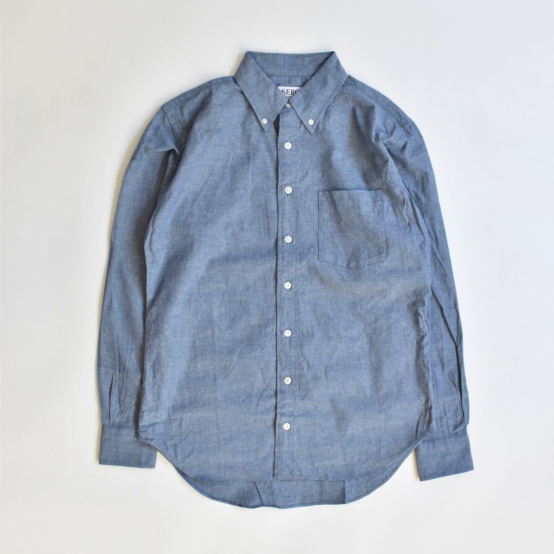 SERO（セロ）ボタンダウンシャツ シャンブレー ブルー | セレクト