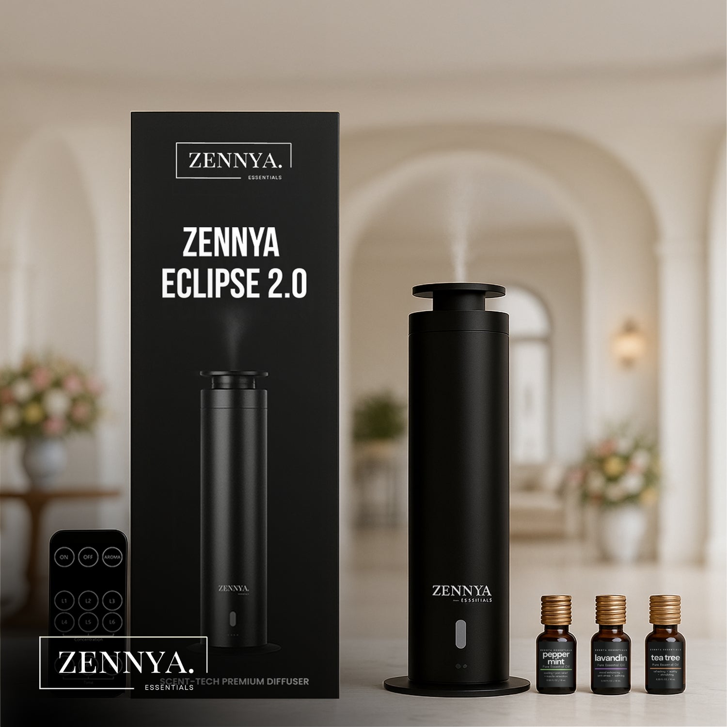 zennya® Eclipse 2.0 Diffuser & Essential Oils Set