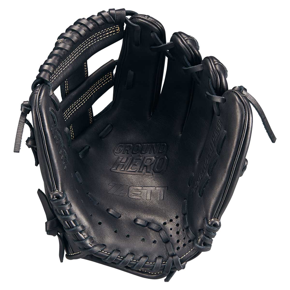 ZETT ブラック 軟式グローブ 編み込みデザイン ZETT 軟式グローブ 黒