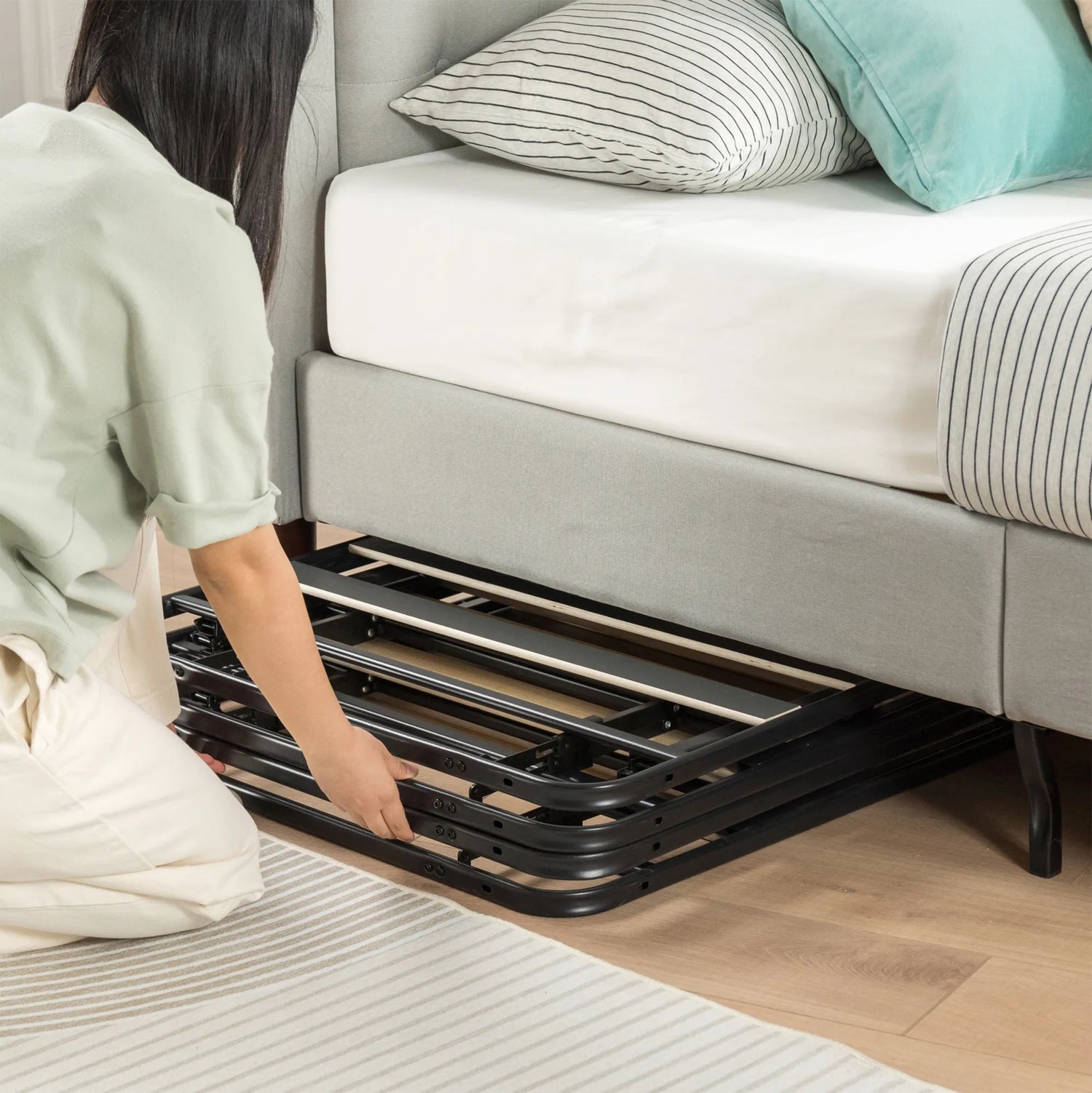 SmartBase 木製 すのこ 折りたたみパイプベッドフレーム | 【公式