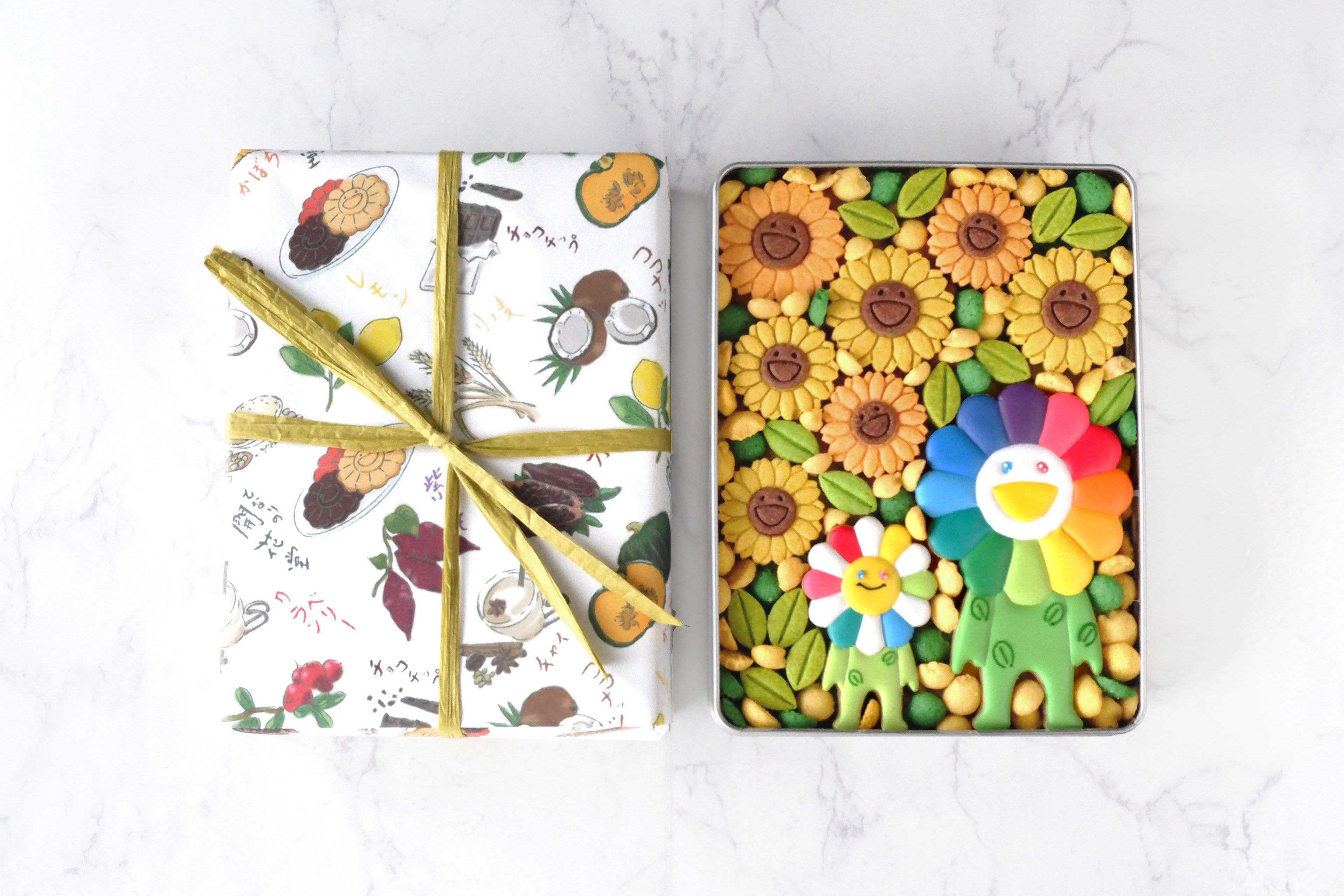 6/20(火)12:00より、お中元「お花の親子のひまわりクッキー缶」を受注