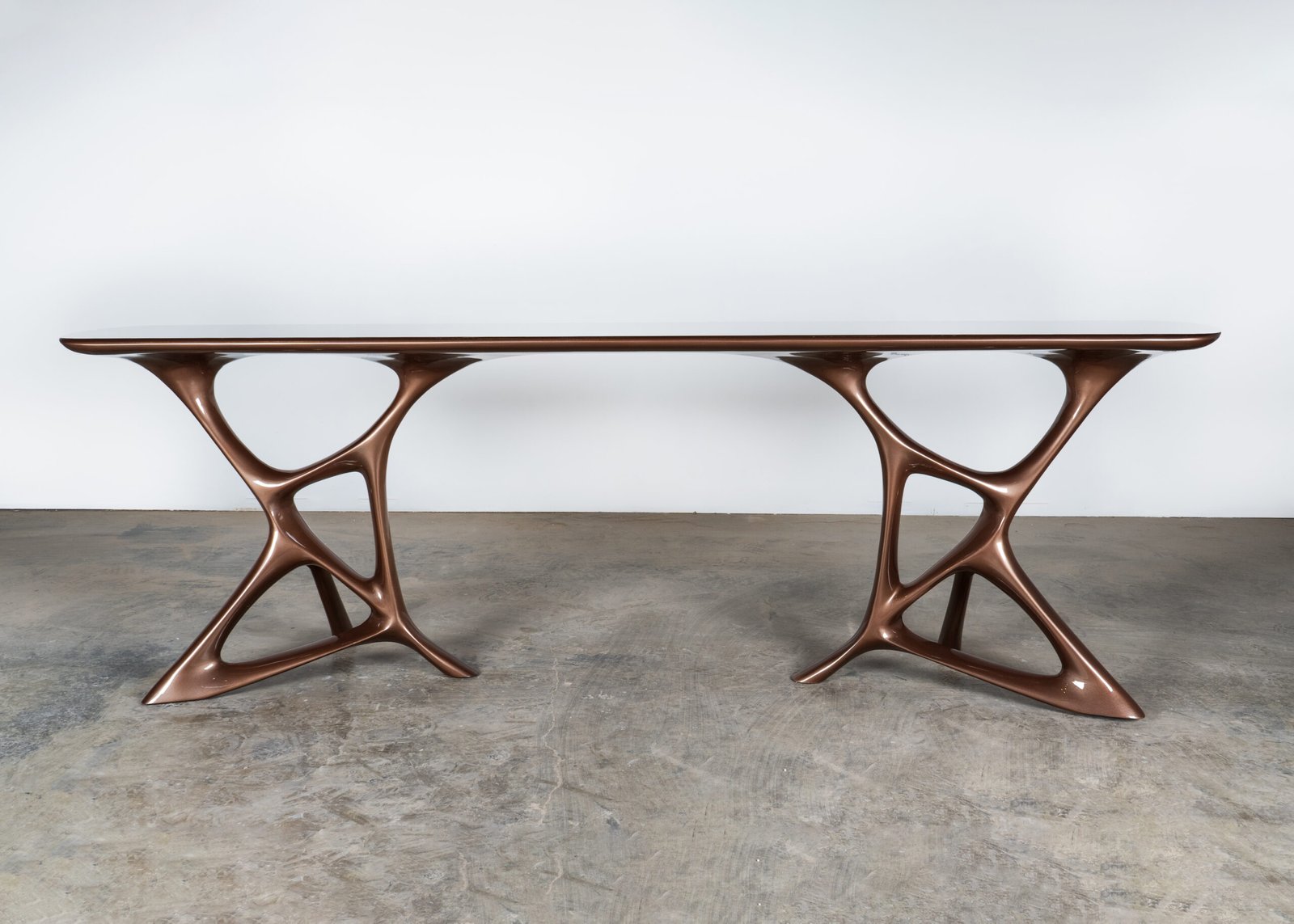 Anika Console Table – Sculptural Walnut Console