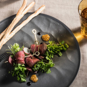 エイラスARASグレー4枚セット深皿スクープ &大皿ウェーブ生涯破損保証書付