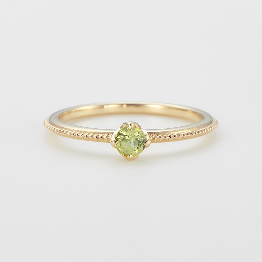 8月誕生石＞K10ペリドットピンキーリング（マザー）｜ピンキーリング