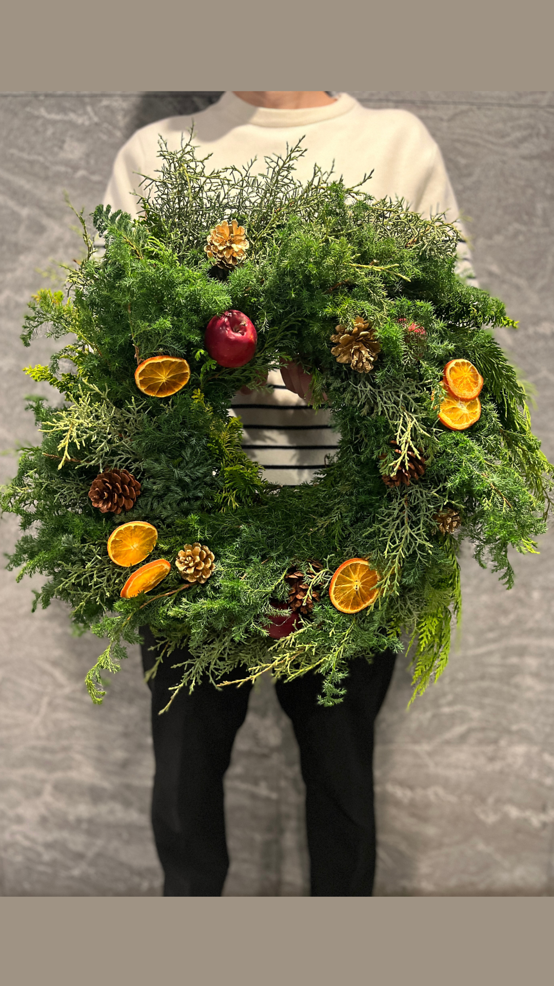 フレッシュビッグリース 約50cm | 2025年フローリスト特別バージョン