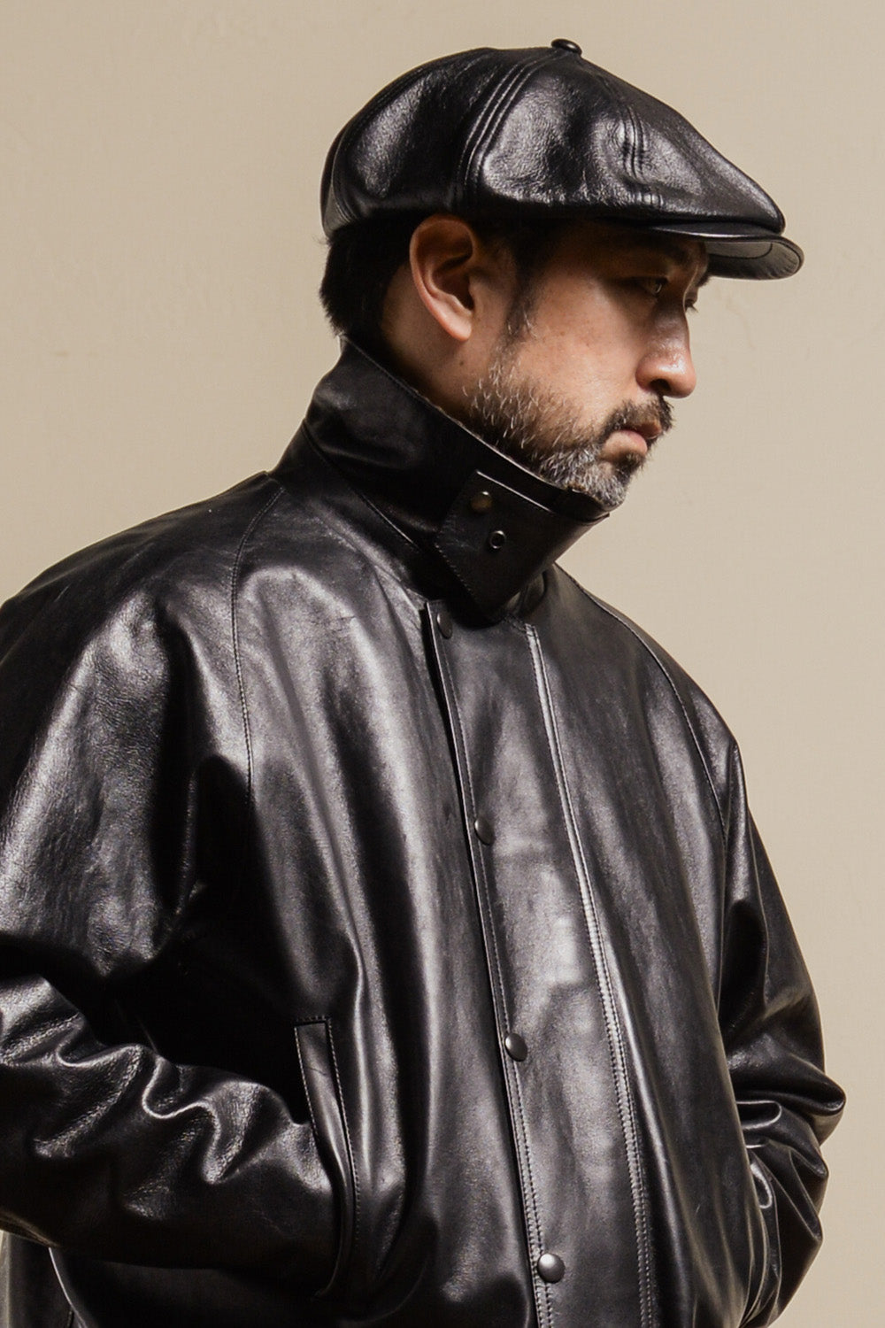 希少 ブルーレザー ヴィンテージ キャスケット シープスキンラムレザー