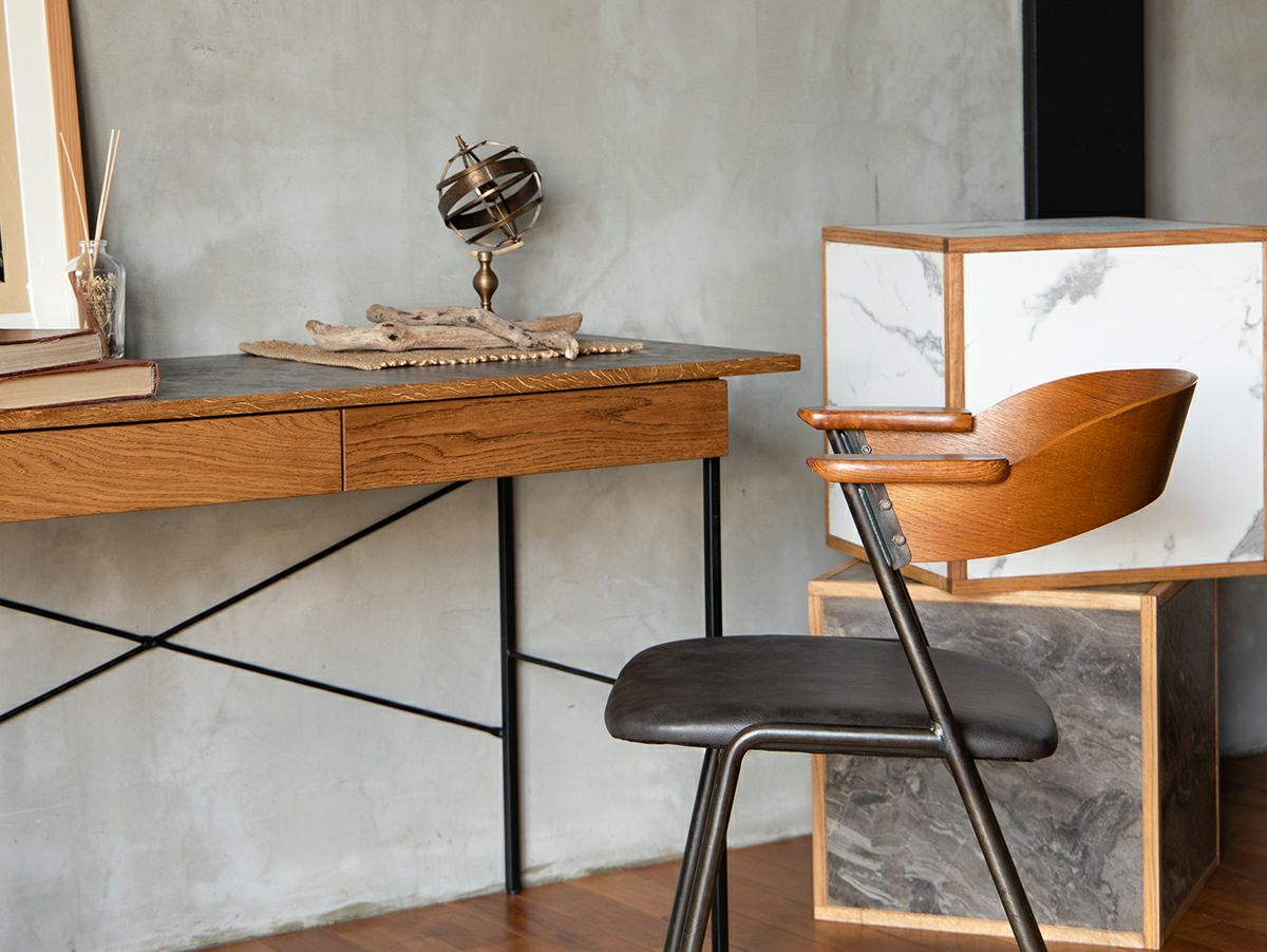 ダイニング アイアン 【送料無料】ダニス ショートアームチェア アーム